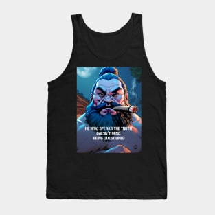 Puff Sumo: He who speaks the truth doesn’t mind being questioned on a Dark Background Tank Top